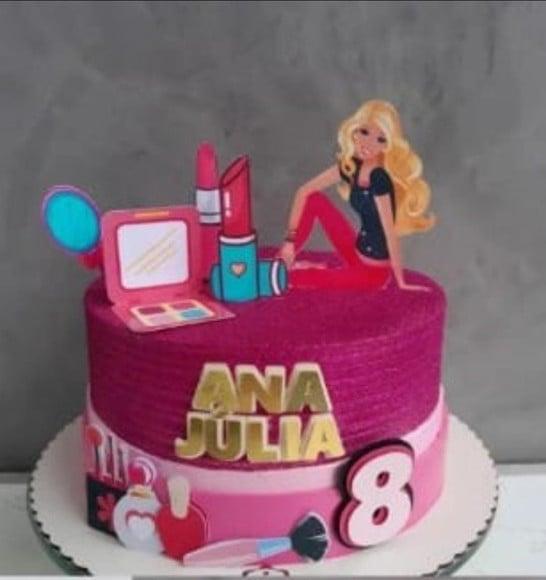 Arquivo de Corte Topo de Bolo Barbie Maquiagem