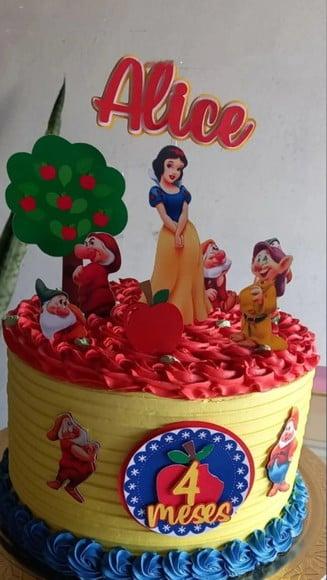 Arquivo de Corte Topo de Bolo Branca de Neve e os 7 Anoes