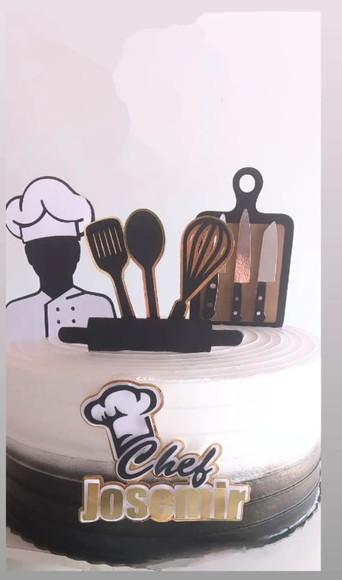 Arquivo de Corte Topo de Bolo Chef de Cozinha