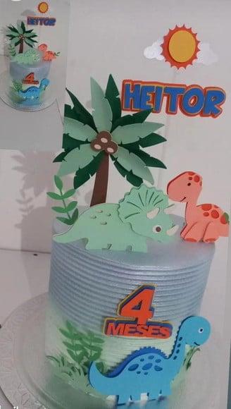 Arquivo de Corte Topo de Bolo Dino Baby Camadas