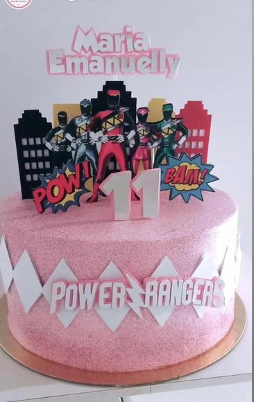 Arquivo de Corte Topo de Bolo Power Rangers Menina
