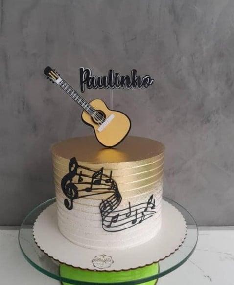 Arquivo de Corte Topo de Bolo Violão Nota Musical