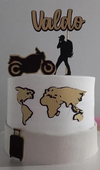 Arquivo de Corte Topo de Bolo Viagem de Moto