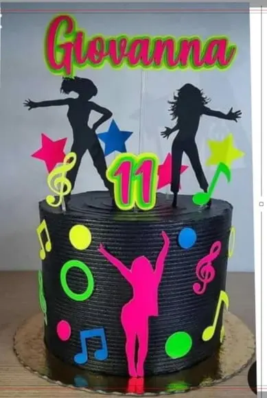 Arquivo de Corte Topo de Bolo Balada Neon