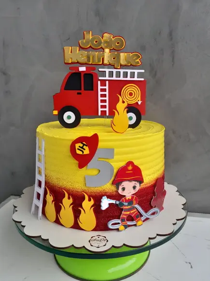 Arquivo de Corte Topo de Bolo Bomberio Menino