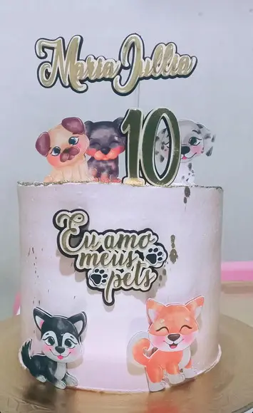Arquivo de Corte Topo de Bolo Cachorrinhos