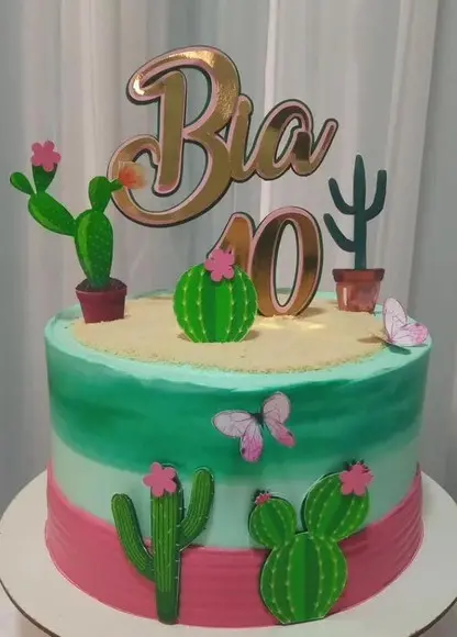 Arquivo de Corte Topo de Bolo Cactos