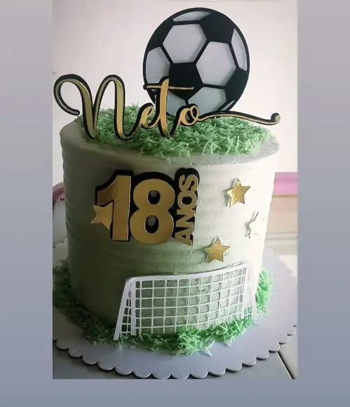 Arquivo de Corte Topo de Bolo Futebol Trave Camadas