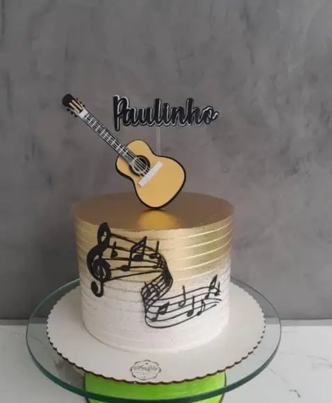 Arquivo de Corte Topo de Bolo Violão Nota Musical