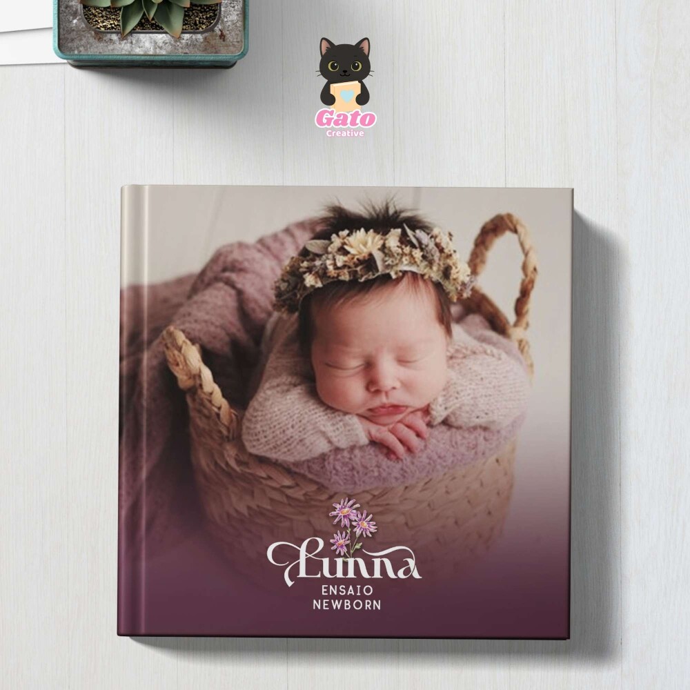 Capa Fotográfica para álbum  Newborn Menina