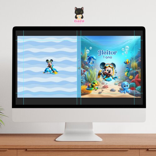 Capa para álbum Mickey fundo do mar
