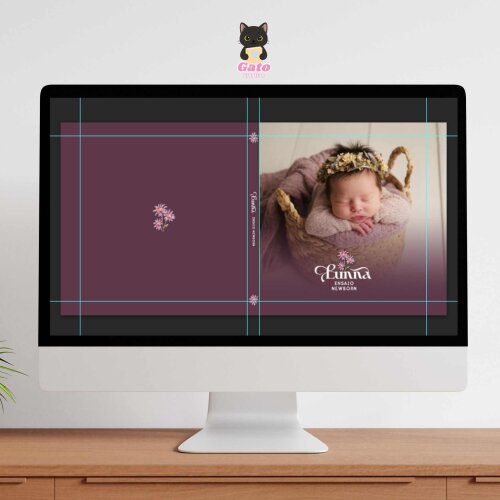 Capa Fotográfica para álbum  Newborn Menina