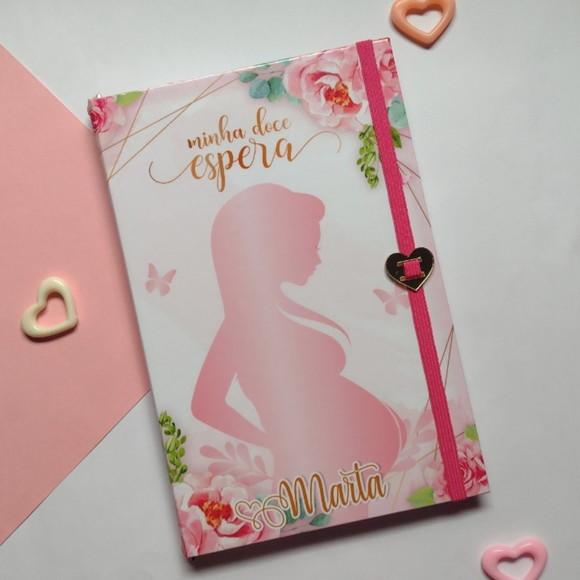Capa para Caderneta Gestante Silhueta Rosa