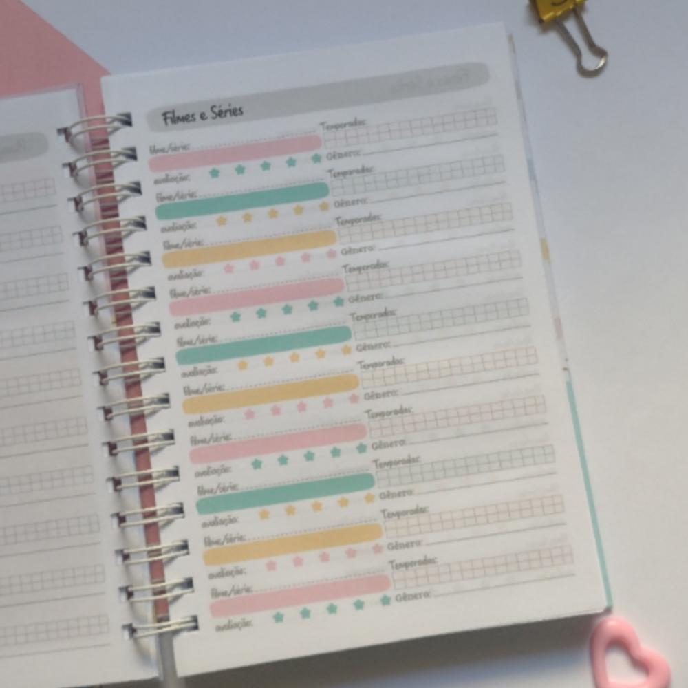 Caderno Diário de Leituras - Registro de Livros - Listras