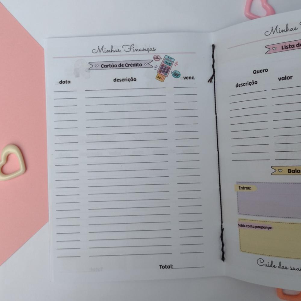 Caderno de Controle Financeiro Brochurinha - Rabiscos