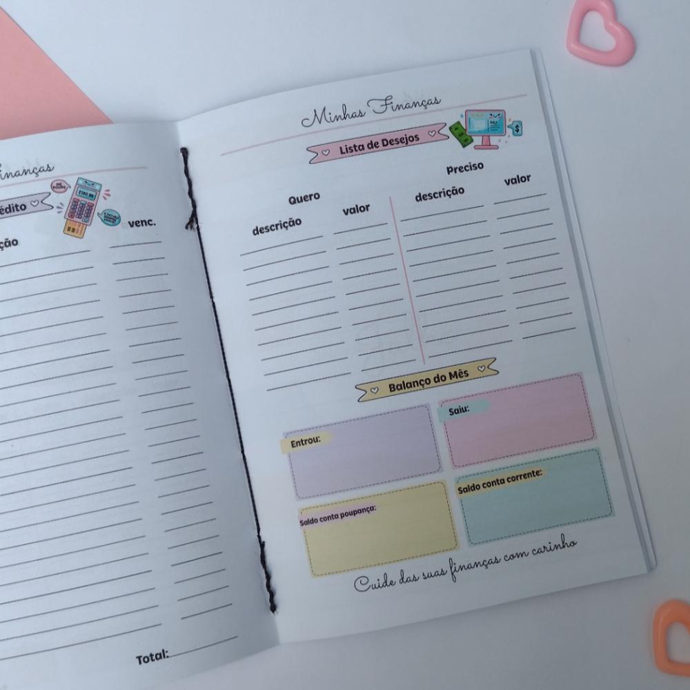 Caderno de Controle Financeiro Brochurinha - Porquinho