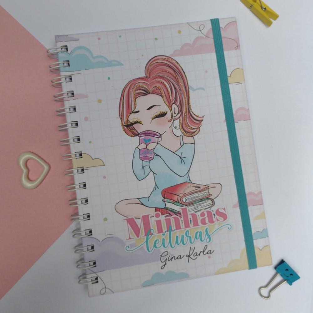 Caderno Diário de Leituras - Registro de Livros - Café e Livros