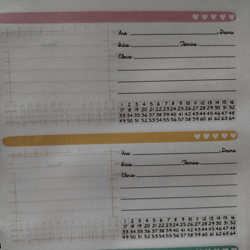 Caderno de Doramas - Coração Coreano Rosa