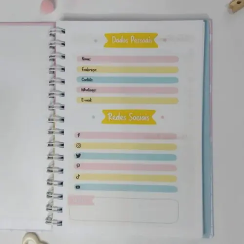 Caderno Diário de Leituras - Registro de Livros - Corações