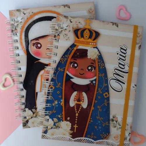 Caderno Santinha A5 - Caderno Pautado Personalizado