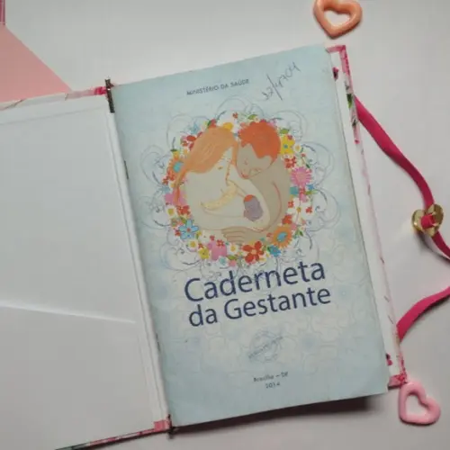 Capa para Caderneta Gestante Silhueta Rosa