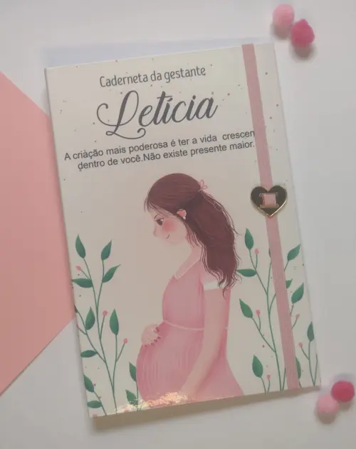 Capa para Caderneta Gestante Mulher Vestido Rosa