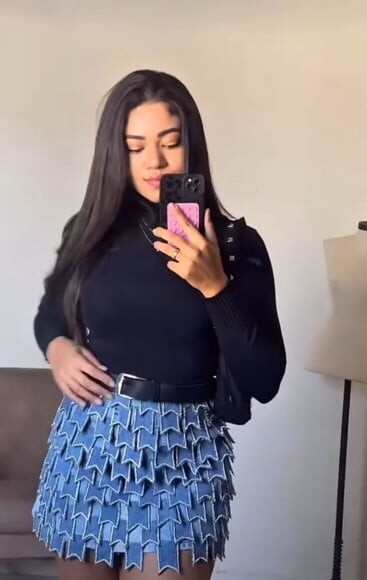 Saia Junina Jeans Bandeirinhas