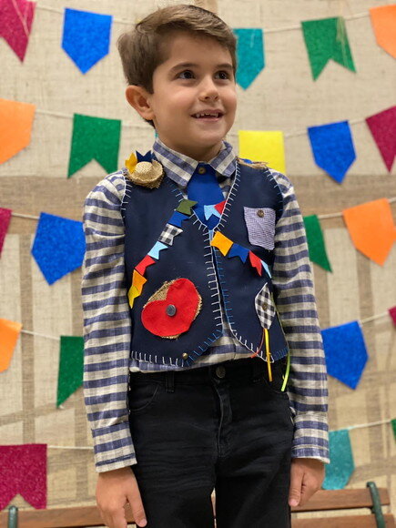 Colete Infantil Festa Junina/julina Feltro com Gravata