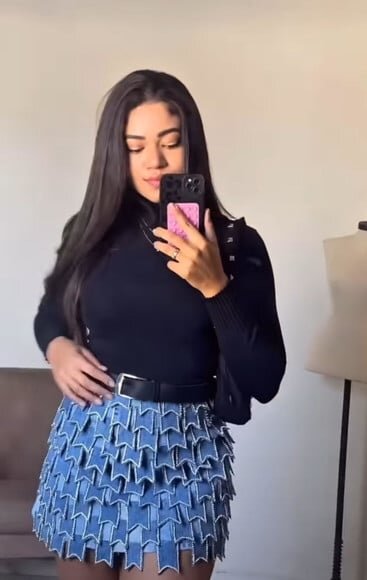 Saia Junina Jeans Bandeirinhas