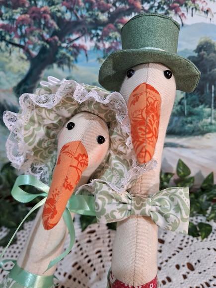 Casal de Pato em Tecido
