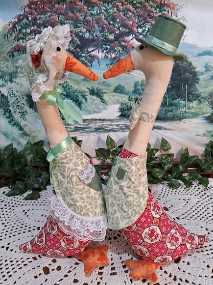 Casal de Pato em Tecido