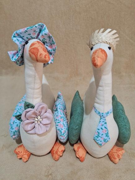 Casal de Patos em Tecido 2