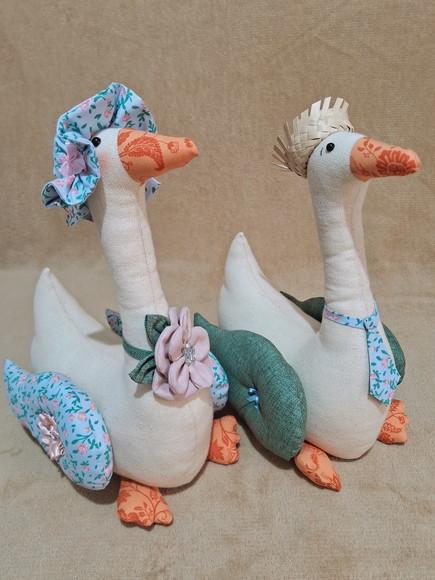 Casal de Patos em Tecido 2