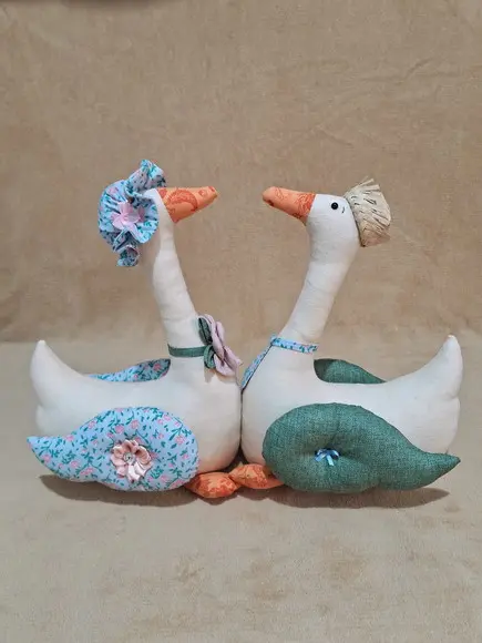 Casal de Patos em Tecido 2