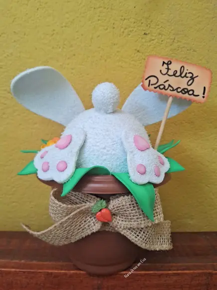 Coelho de Páscoa Vaso Decorativo