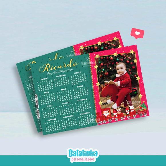 Imã de Geladeira Natal - Calendário 2026