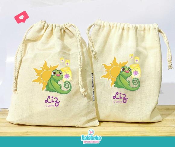 Saquinho Algodão Personalizado Enrolados Rapunzel