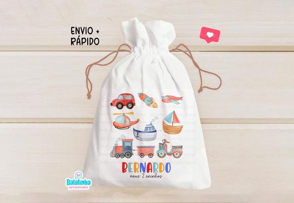 Saquinho Personalizado Meios de Transporte