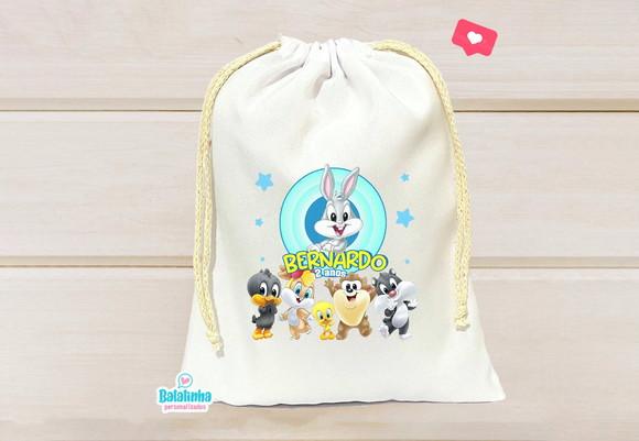 Saquinho Personalizado Baby Looney Tunes 15x20cm