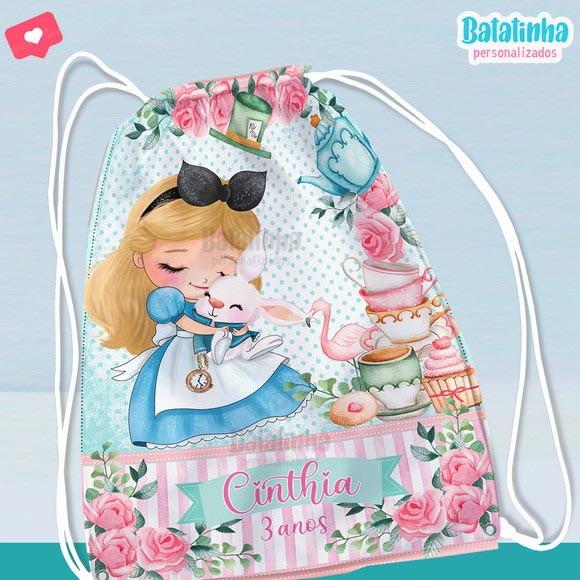 Mochila Saco - Alice no País das Maravilhas