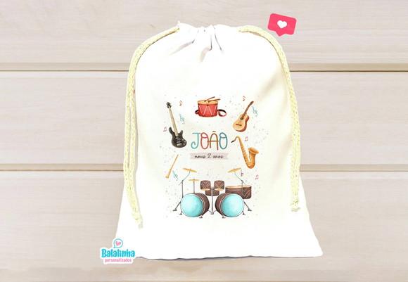 Saquinho Lembrancinha Instrumentos Musicais 15x20cm