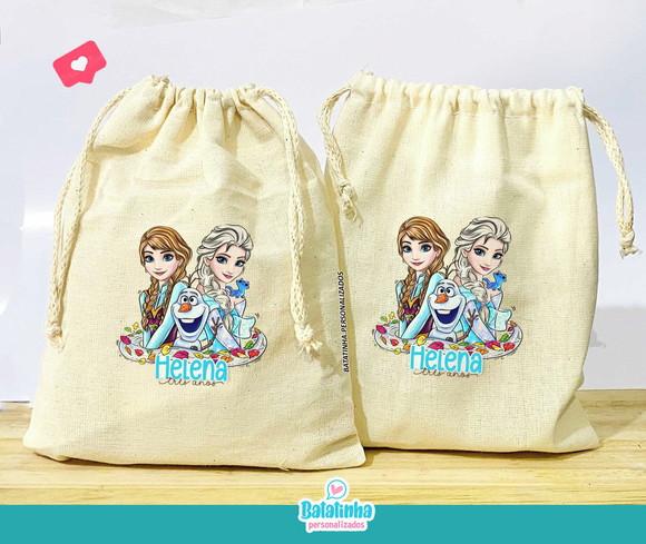 Saquinho Algodão Personalizado Frozen