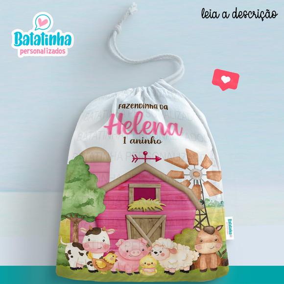 Saquinho Lembrancinha Fazendinha Rosa Baby