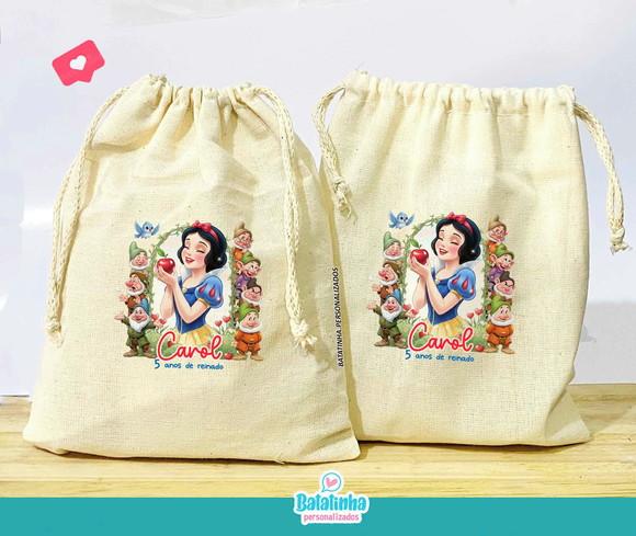 Saquinho de Algodão Personalizado Branca de Neve