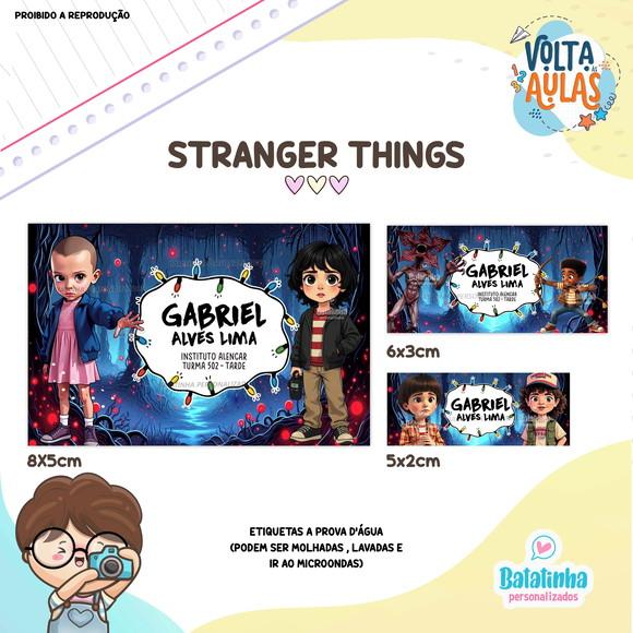 Etiqueta Escolar à Prova D'agua Stranger Things