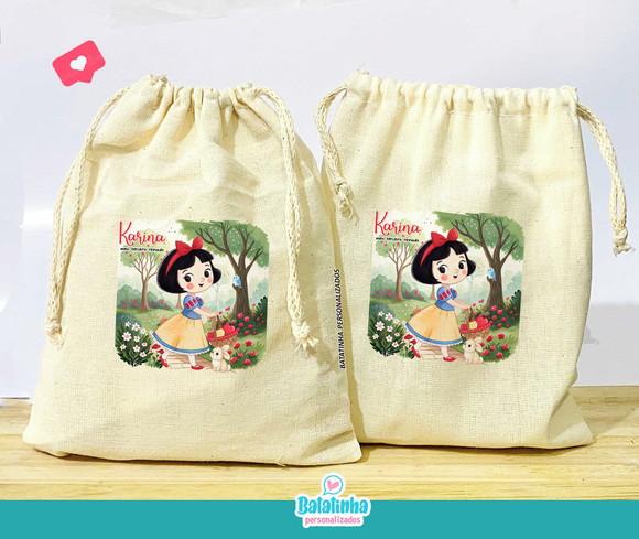 Saquinho de Algodão Personalizado Branca de Neve