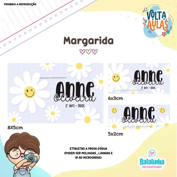 Kit Etiquetas Escolares à Prova D'agua - Margarida