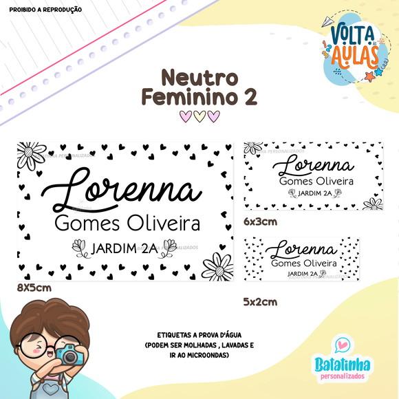 Kit Etiquetas Escolares à Prova D'agua - Neutro