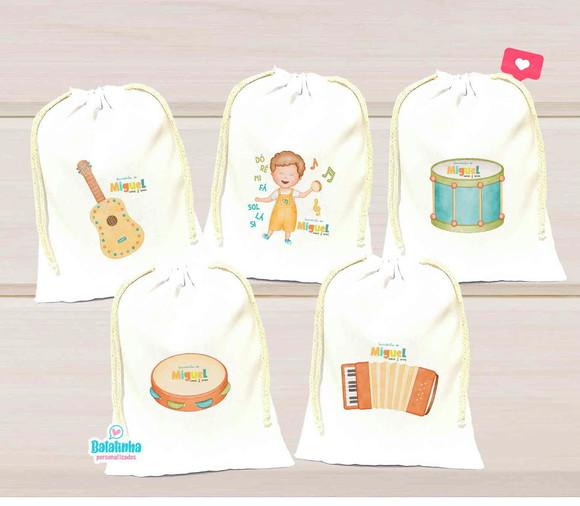 Saquinho Personalizado Instrumentos Musicais 15x20cm