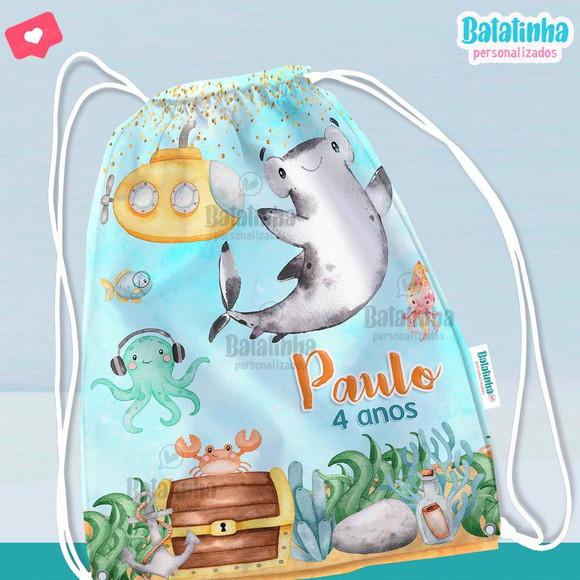 Mochila Saco - Fundo do Mar